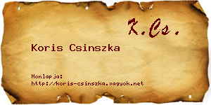 Koris Csinszka névjegykártya